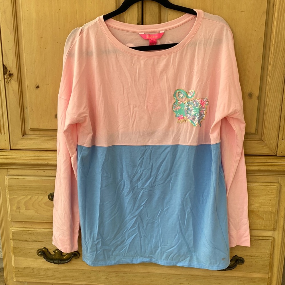 NWT Lilly Pulitzer Finn Top - Pink Tropics Tint - medium